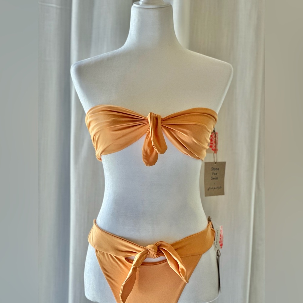Brand New Stone Fox Swim x Free People Tie Front Bikini Set